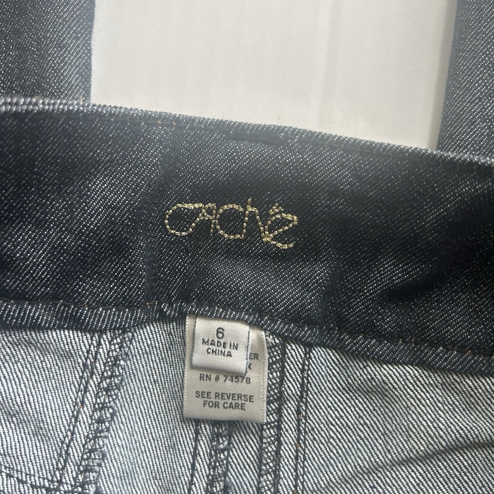 2000s Cache Lace Up Mid Rise Bootcut Jeans Y2K Grunge Indie Sleaze Festival - Picture 3 of 9